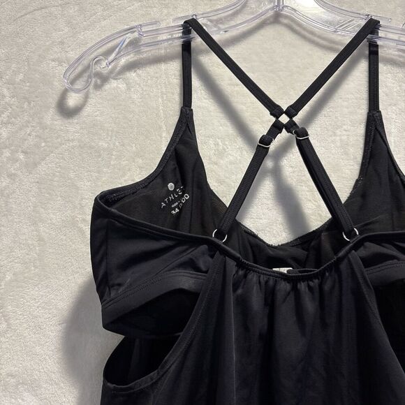 Athleta Blousy Tankini Swim Top Built In Underwire Bra Black Women's 34 D/DD - Picture 9 of 16